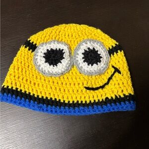Minion Crochet Beanie with Cartoon Design